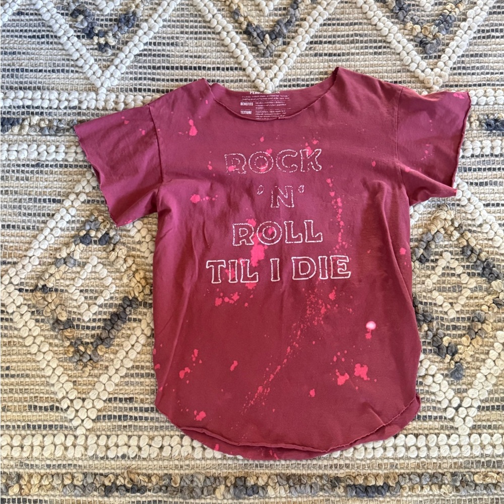 Pebby Forevee Rock n Roll Til I Die Side Slit Tee